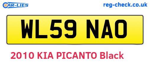 WL59NAO are the vehicle registration plates.