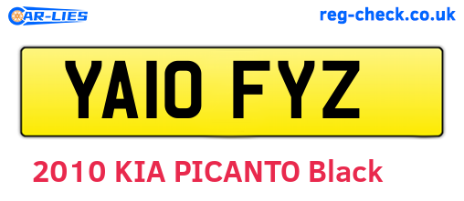 YA10FYZ are the vehicle registration plates.