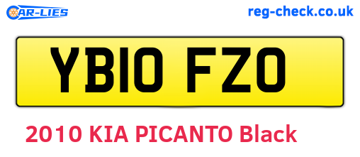 YB10FZO are the vehicle registration plates.
