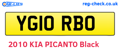 YG10RBO are the vehicle registration plates.