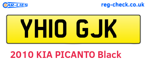 YH10GJK are the vehicle registration plates.