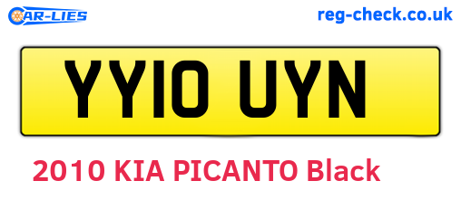 YY10UYN are the vehicle registration plates.