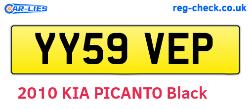 YY59VEP are the vehicle registration plates.