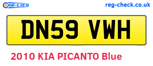 DN59VWH are the vehicle registration plates.