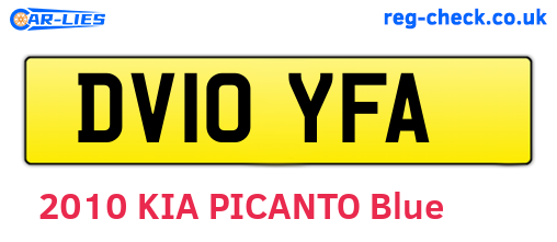 DV10YFA are the vehicle registration plates.