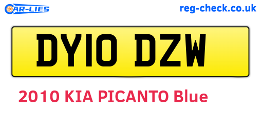 DY10DZW are the vehicle registration plates.