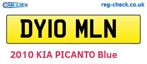 DY10MLN are the vehicle registration plates.