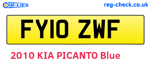 FY10ZWF are the vehicle registration plates.