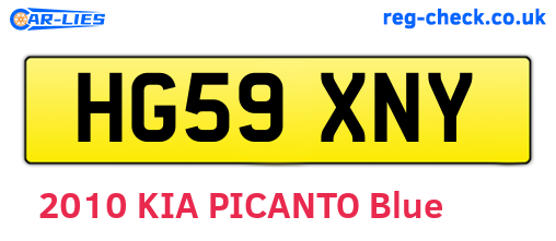 HG59XNY are the vehicle registration plates.