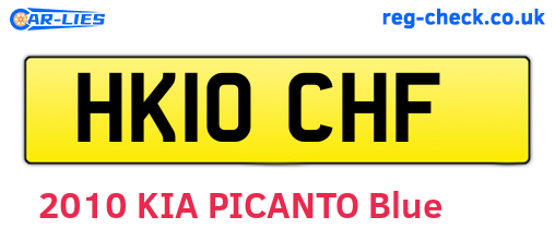 HK10CHF are the vehicle registration plates.