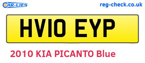 HV10EYP are the vehicle registration plates.