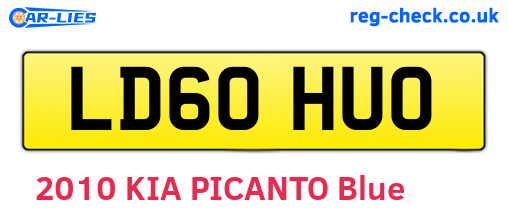 LD60HUO are the vehicle registration plates.
