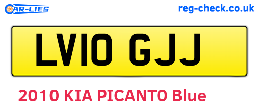 LV10GJJ are the vehicle registration plates.