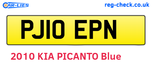 PJ10EPN are the vehicle registration plates.