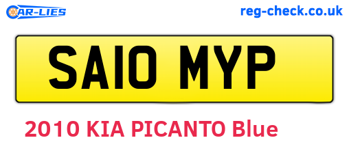 SA10MYP are the vehicle registration plates.