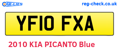 YF10FXA are the vehicle registration plates.