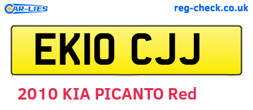 EK10CJJ are the vehicle registration plates.