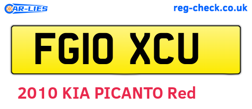 FG10XCU are the vehicle registration plates.