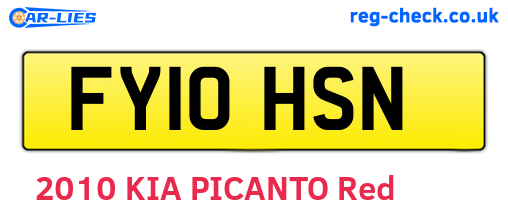 FY10HSN are the vehicle registration plates.