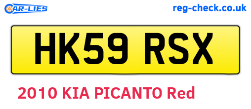 HK59RSX are the vehicle registration plates.