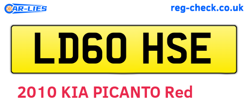 LD60HSE are the vehicle registration plates.