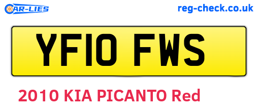 YF10FWS are the vehicle registration plates.