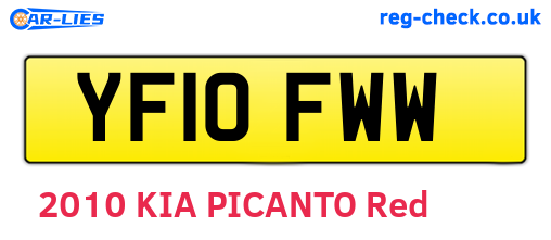 YF10FWW are the vehicle registration plates.