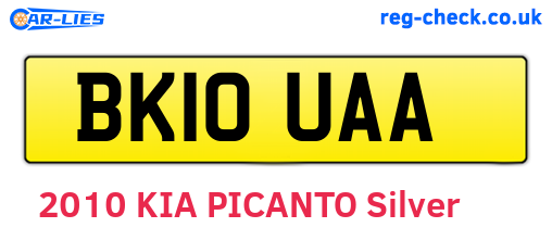 BK10UAA are the vehicle registration plates.