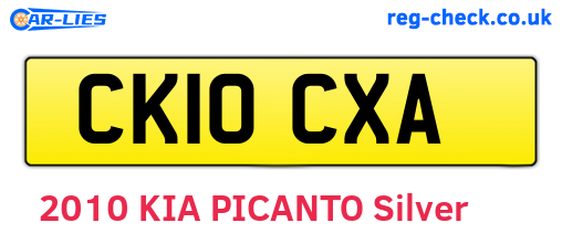 CK10CXA are the vehicle registration plates.