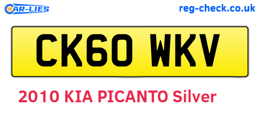 CK60WKV are the vehicle registration plates.