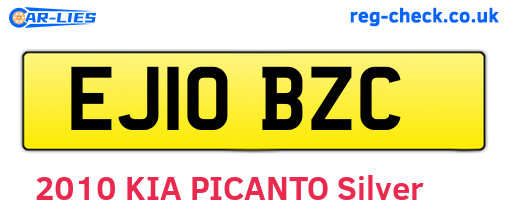 EJ10BZC are the vehicle registration plates.