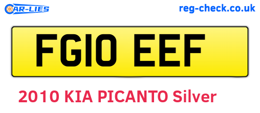FG10EEF are the vehicle registration plates.