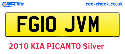 FG10JVM are the vehicle registration plates.