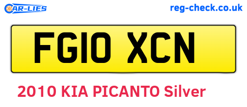 FG10XCN are the vehicle registration plates.