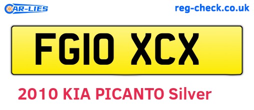 FG10XCX are the vehicle registration plates.