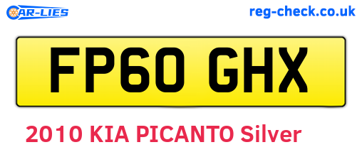 FP60GHX are the vehicle registration plates.