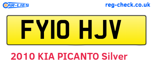 FY10HJV are the vehicle registration plates.