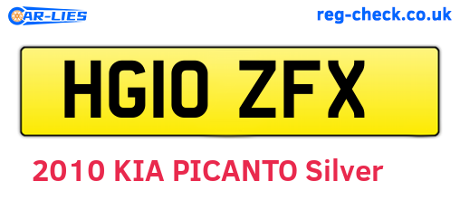 HG10ZFX are the vehicle registration plates.