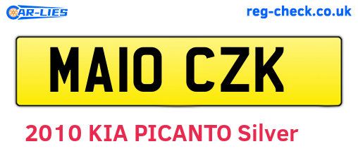 MA10CZK are the vehicle registration plates.