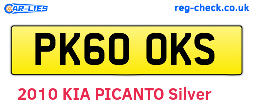 PK60OKS are the vehicle registration plates.