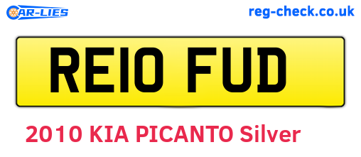 RE10FUD are the vehicle registration plates.