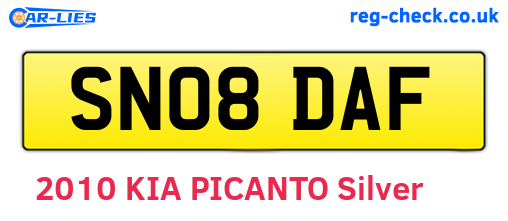 SN08DAF are the vehicle registration plates.