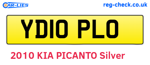 YD10PLO are the vehicle registration plates.