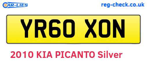 YR60XON are the vehicle registration plates.