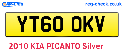 YT60OKV are the vehicle registration plates.