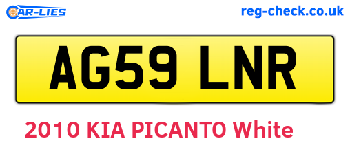 AG59LNR are the vehicle registration plates.
