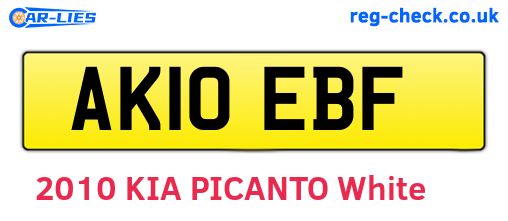 AK10EBF are the vehicle registration plates.
