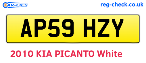 AP59HZY are the vehicle registration plates.