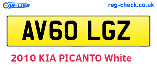 AV60LGZ are the vehicle registration plates.