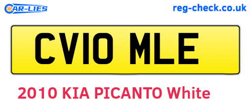 CV10MLE are the vehicle registration plates.